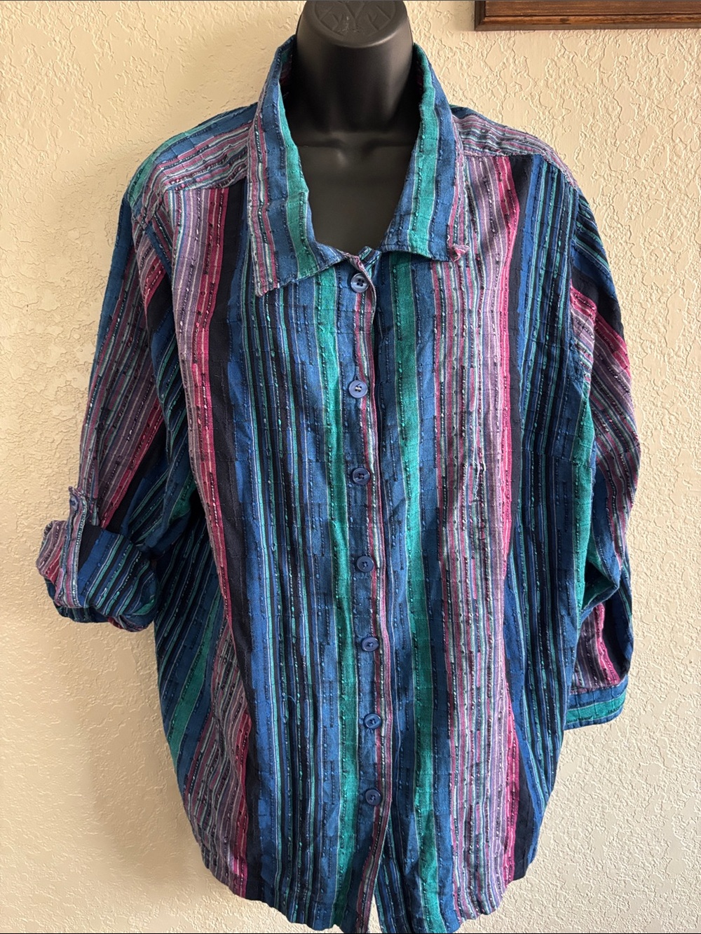 White Stag Women's Multicolor Striped Button-Down Shirt